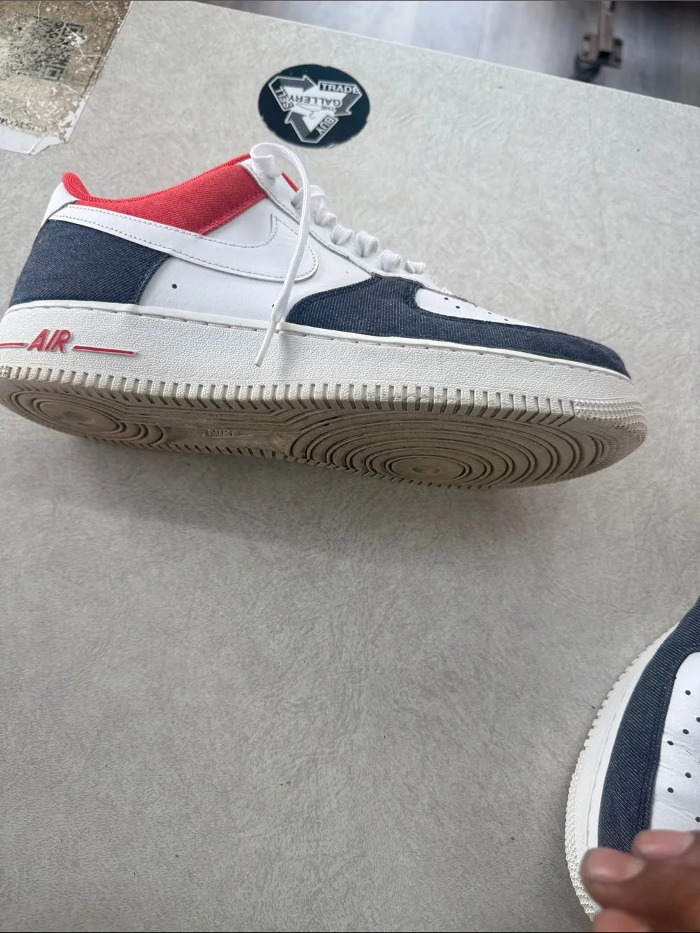 Nike Men’s Low-Top Sneakers in White, Navy & Red
